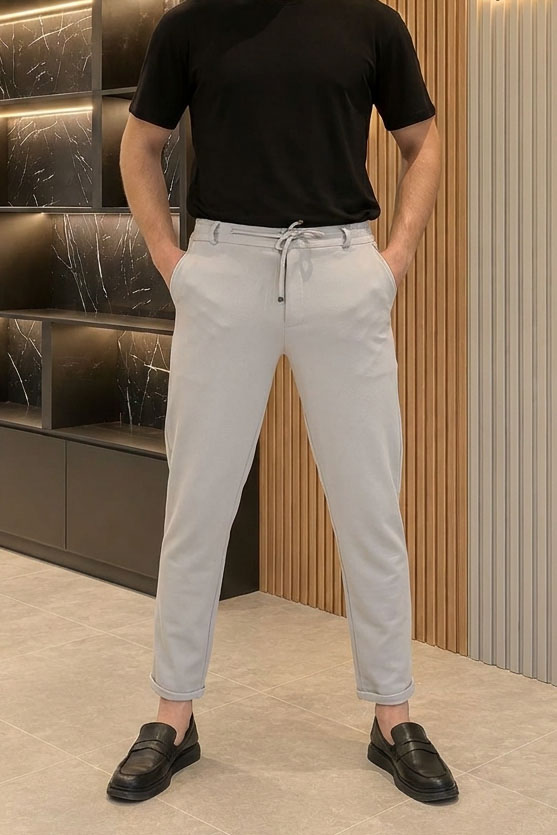 Diagonel Jogger Erkek Pantolon Gri