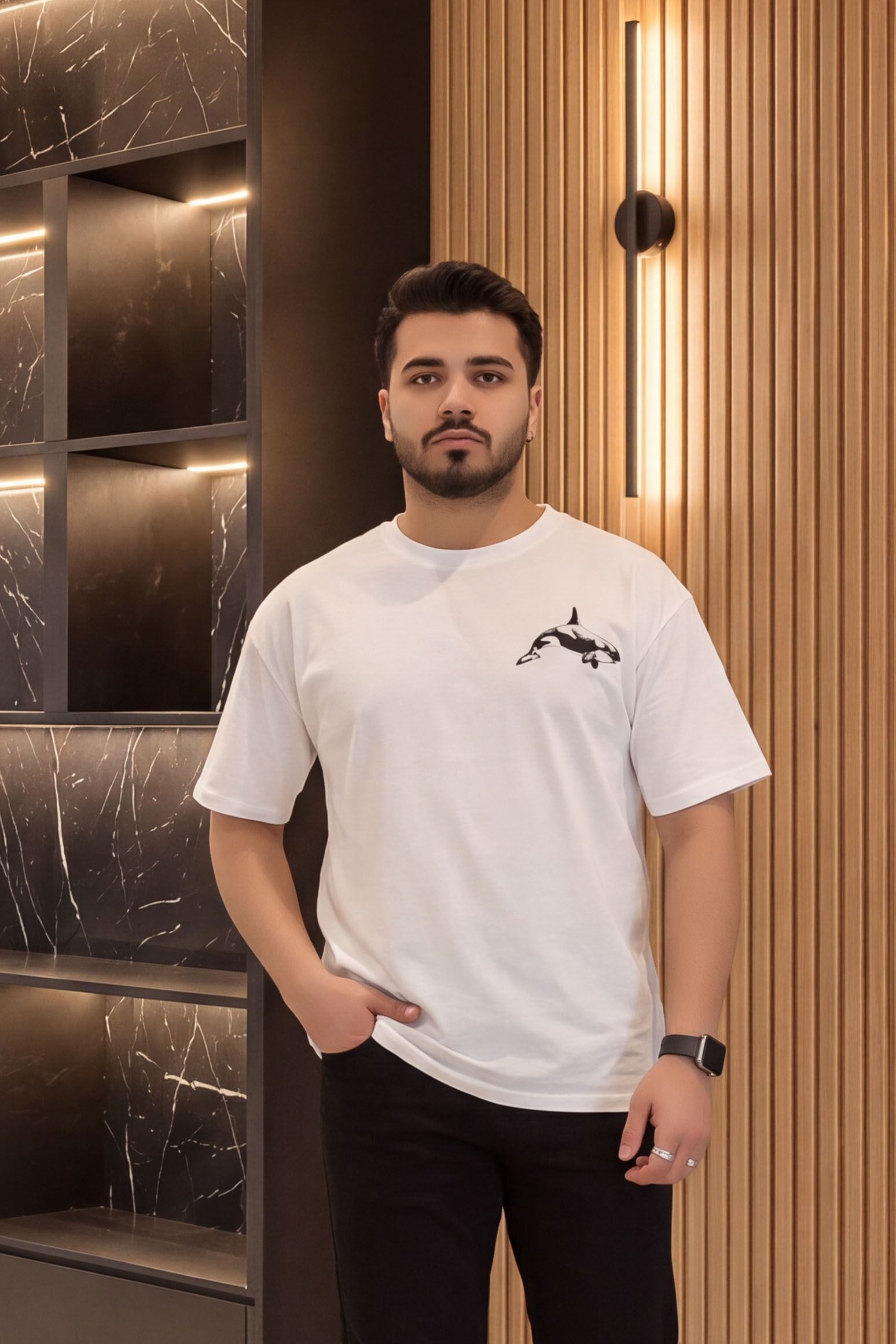 Erkek Kompakt Penye Unisex Tişört Ekrusiyah