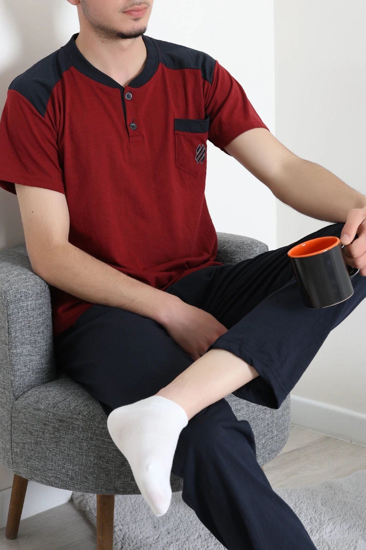 Süprem Erkek Cepli Pijama Takımı Bordolaci - 71767.1838.