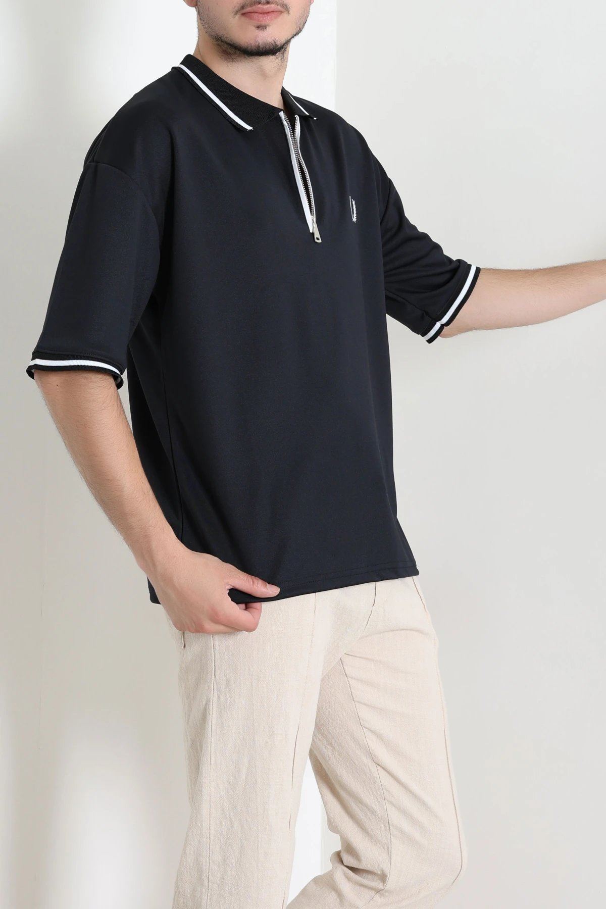 Premium Pike Polo Yaka Erkek Tişört Siyah
