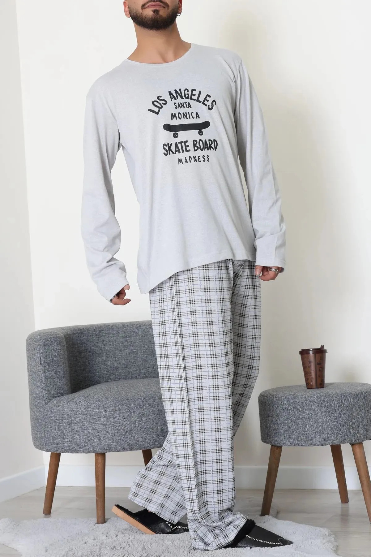 Süprem Erkek Pijama Takımı Gri