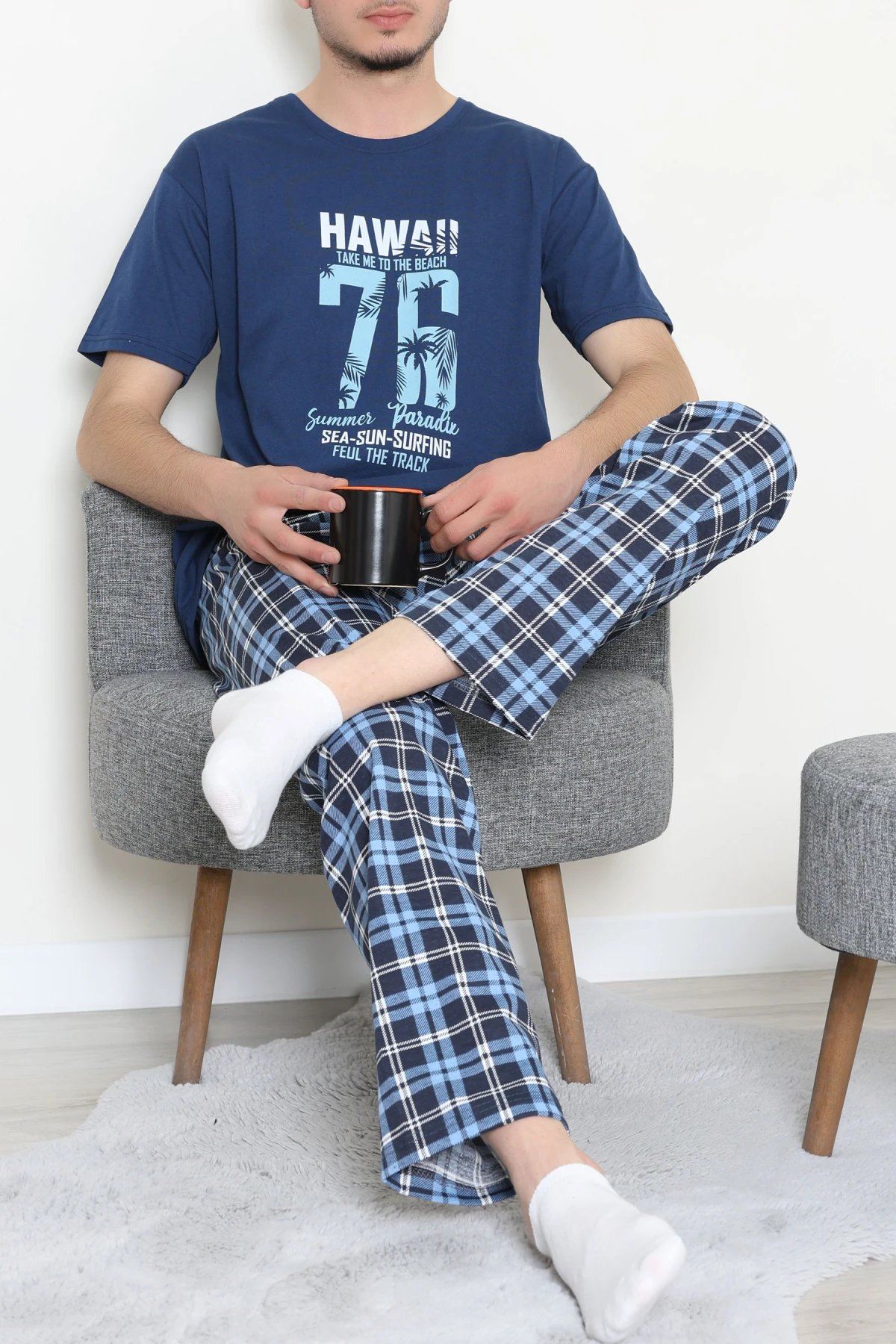 Süprem Erkek Pijama Takımı Mavi - 42789.1838.