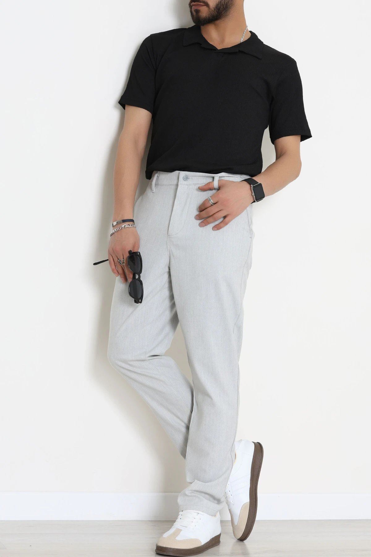 Regular Fit Erkek Kumaş Pantolon Gri - 70936.2061.