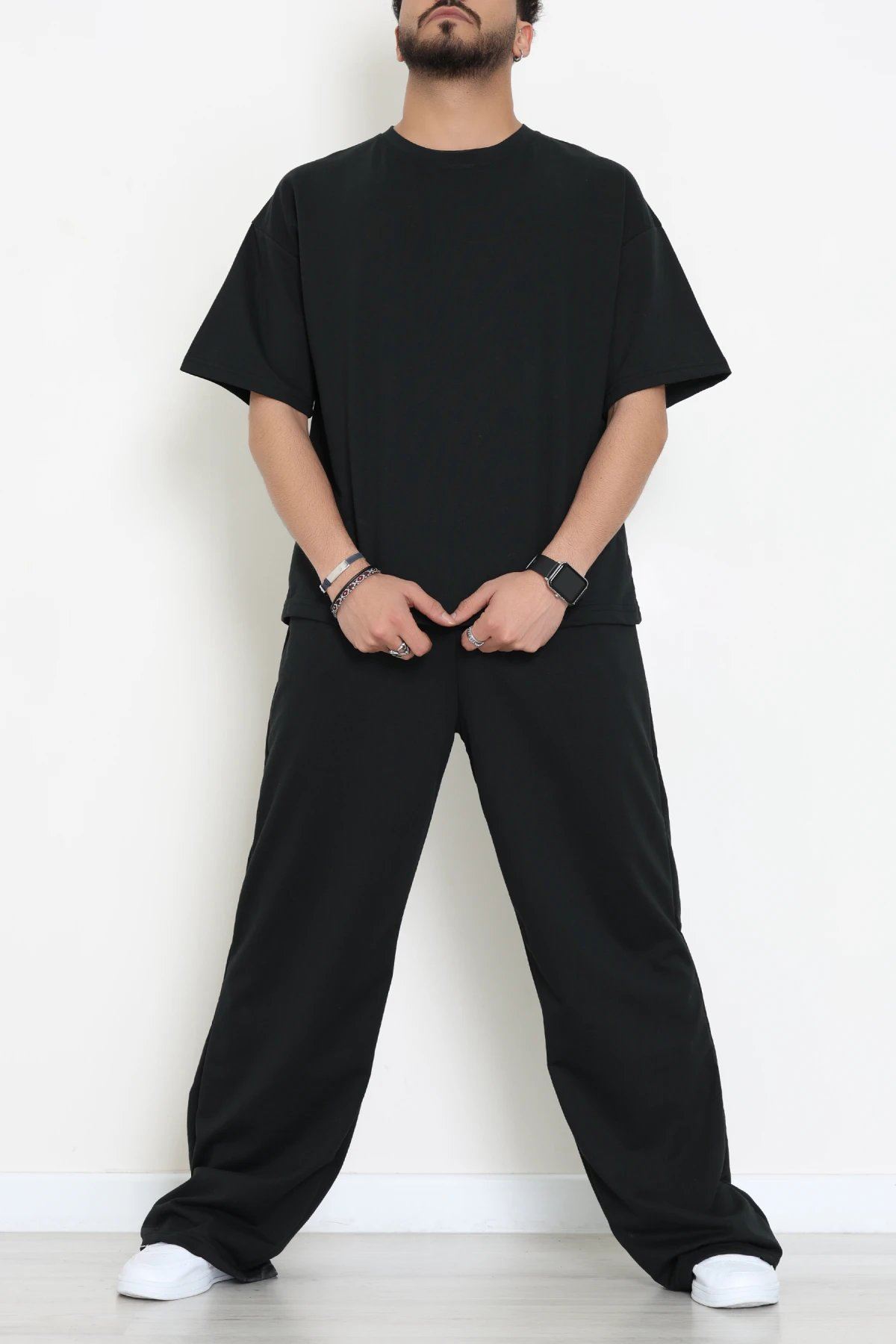 İki İplik Oversize Erkek Takım Siyah - 80273.1567.