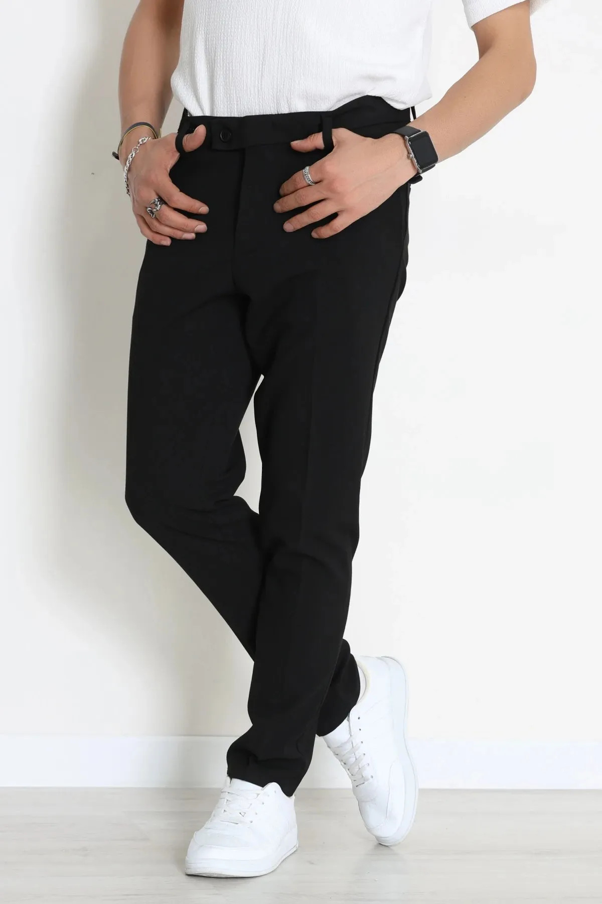 Regular Fit Erkek Kumaş Pantolon Siyah
