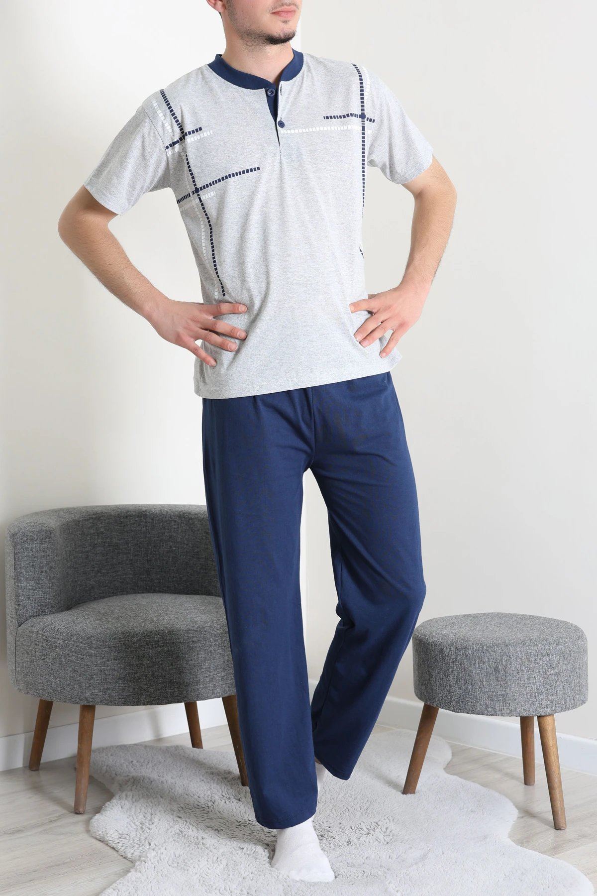 Süprem Erkek Pijama Takımı Grimavi - 42479.1838.