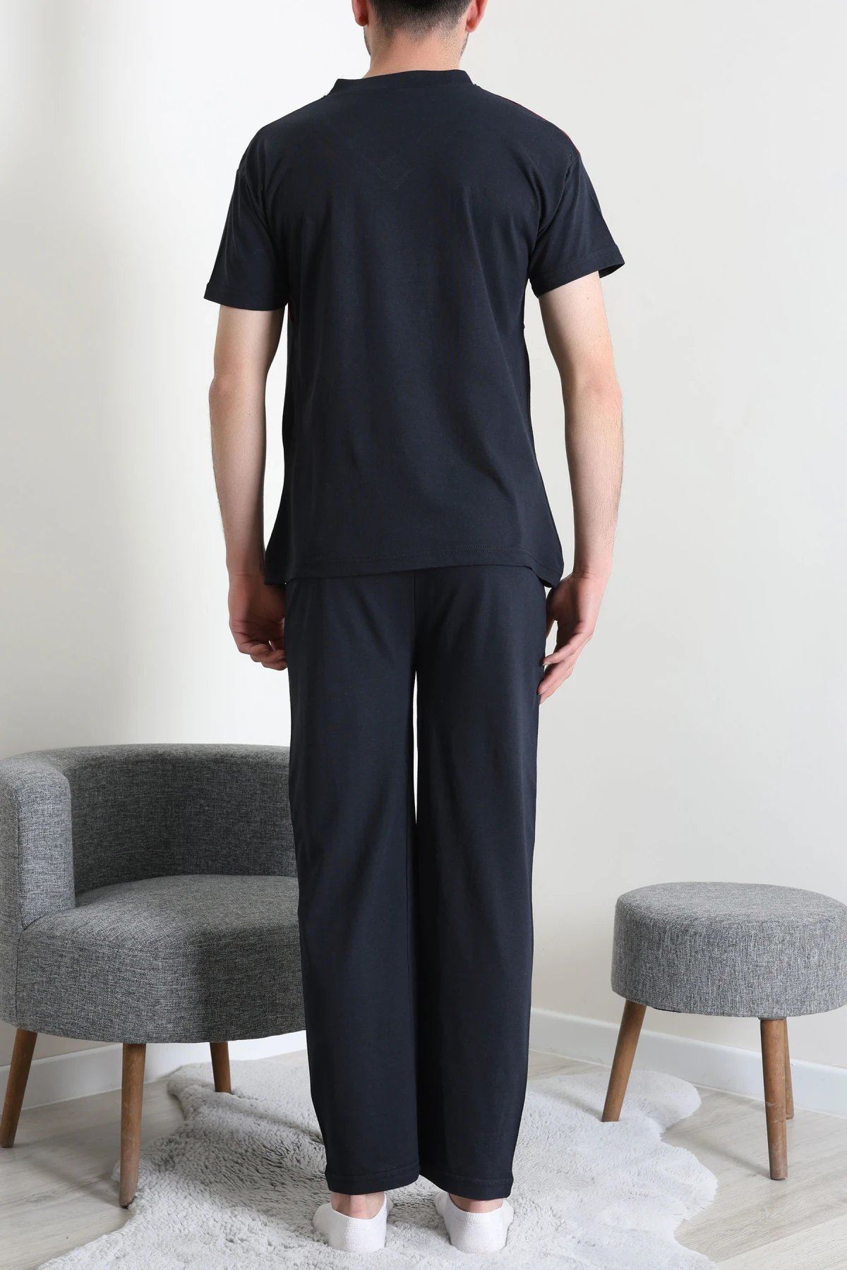 V Yaka Erkek Pijama Takımı Koyulaci - 41534.1838.