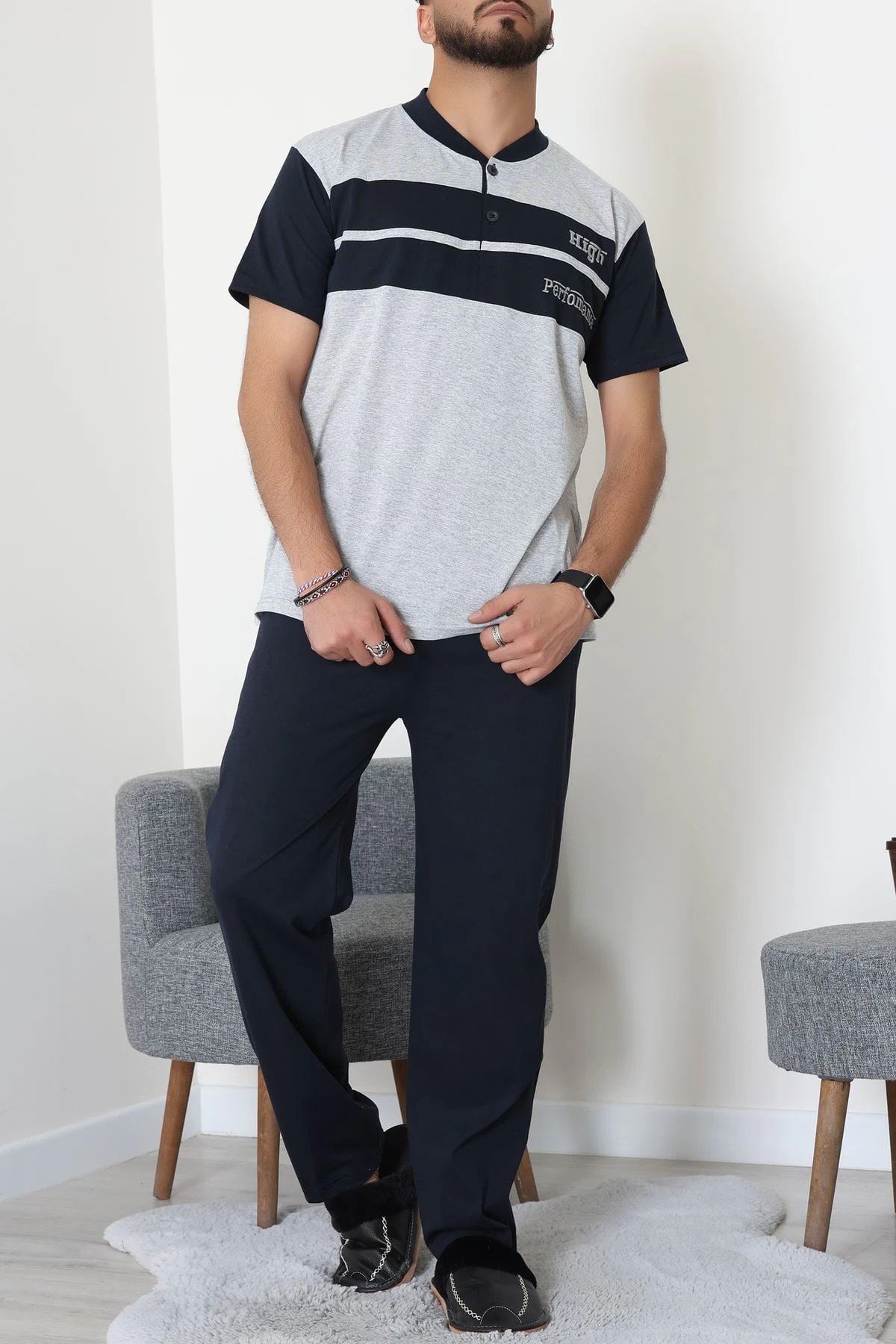 Süprem Erkek Pijama Takımı Gri - 42792.1838.