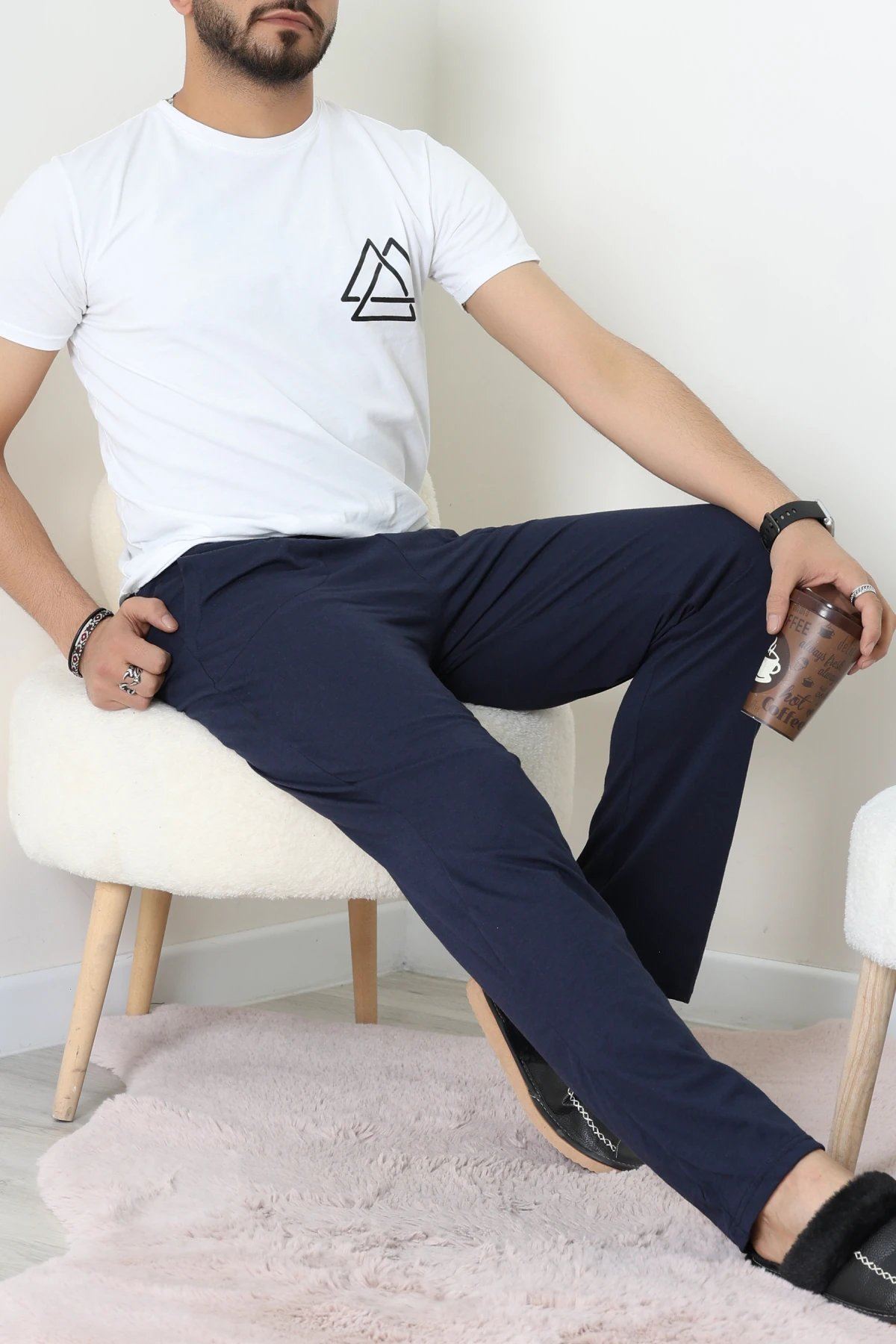 Süprem Cepli Erkek Pijama İndigo - 71237.1902.