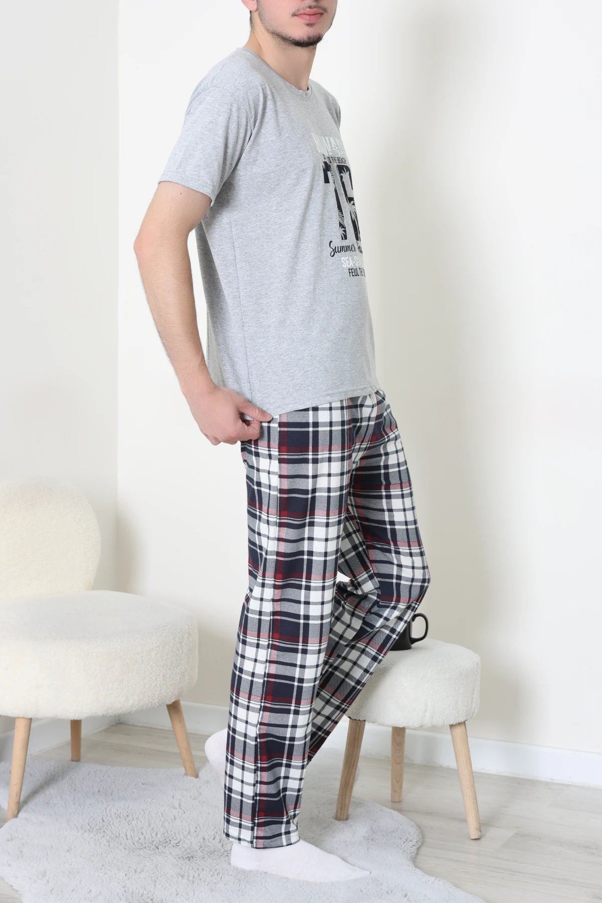 Süprem Erkek Pijama Takımı Grikırmızı - 42789.1838.