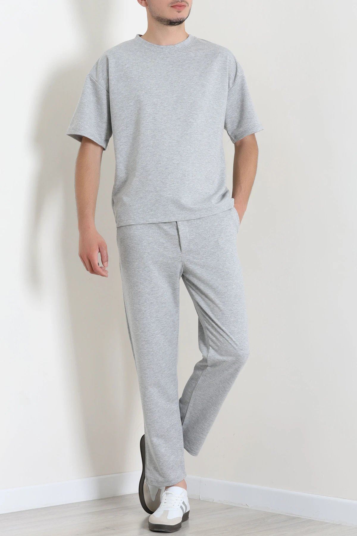 İki İplik Relaxed Baggy Erkek Takım Gri - 80273.1567.