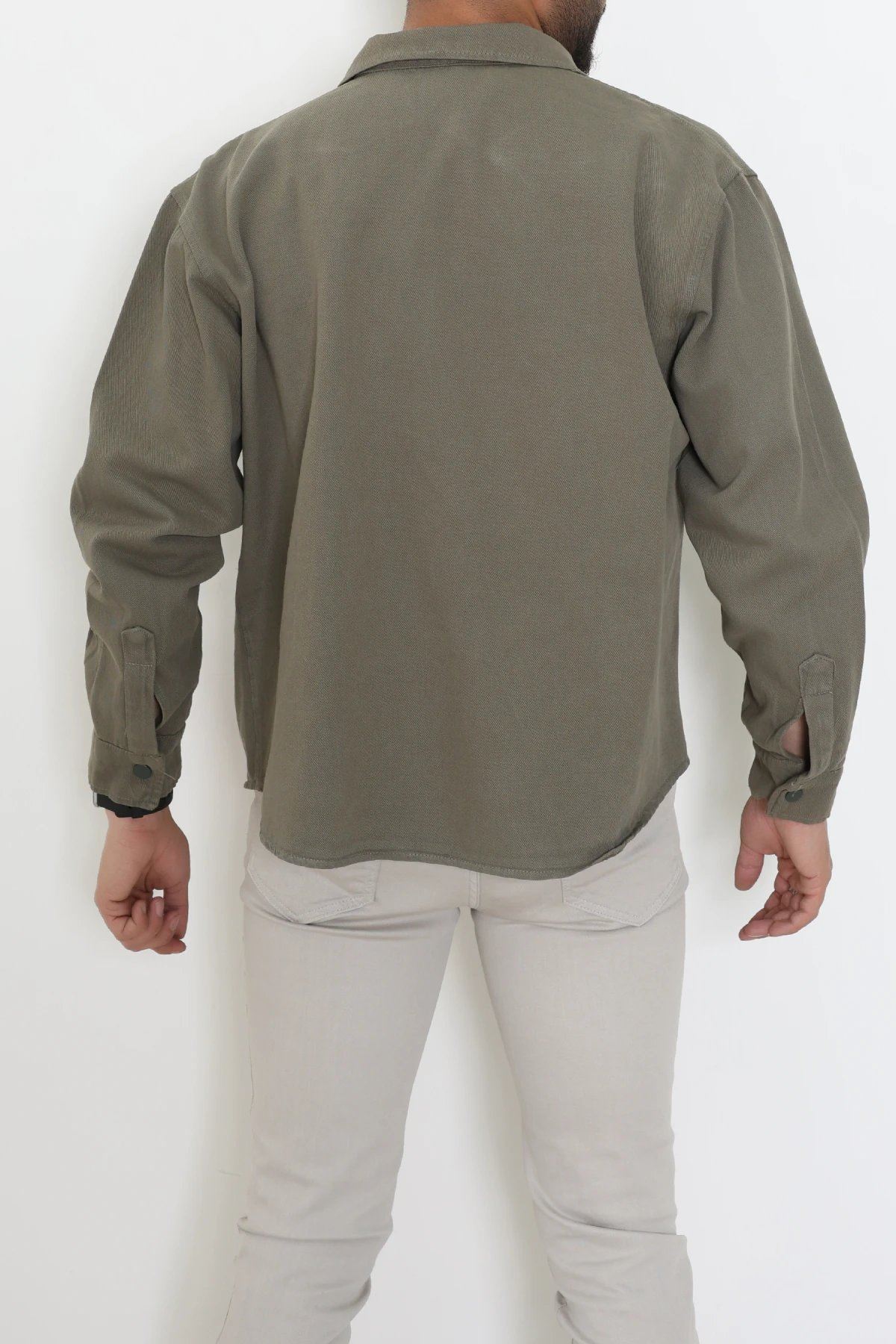 Gabardin Erkek Gömlek Ceket Açıkhaki