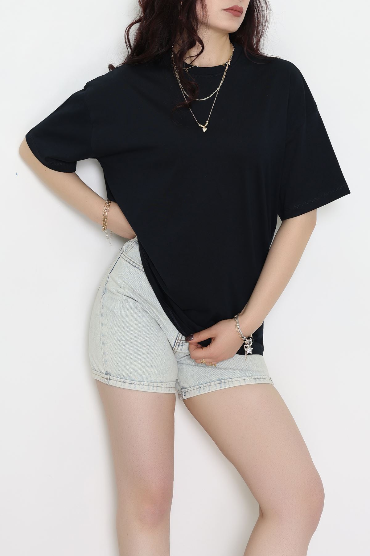 Kompak Penye Unisex Baskısız Oversize Tişört Laci