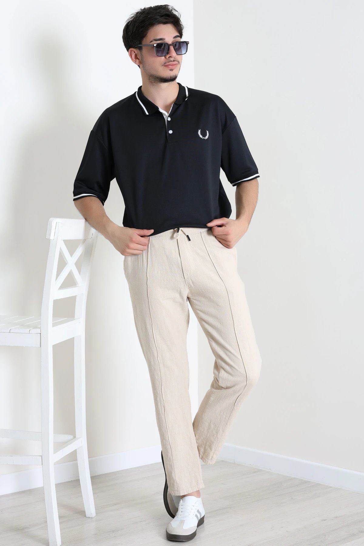 Premium Pike Polo Yaka Oversize Erkek Tişört Siyah - 71793.1567.