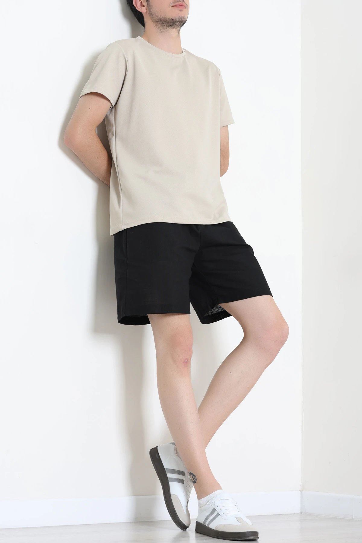 Polyester Örme Erkek Tişört Bej - 75100.275.