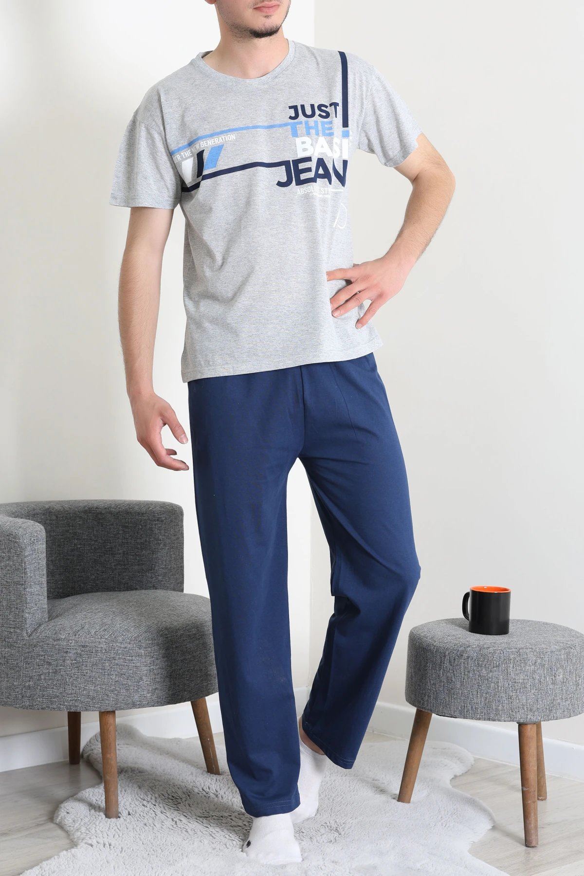 Süprem Erkek Pijama Takımı Grimavi Model TV-83014
