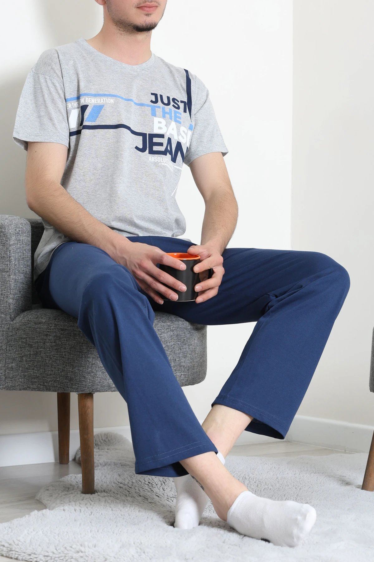 Süprem Erkek Pijama Takımı Grimavi Model TV-83014
