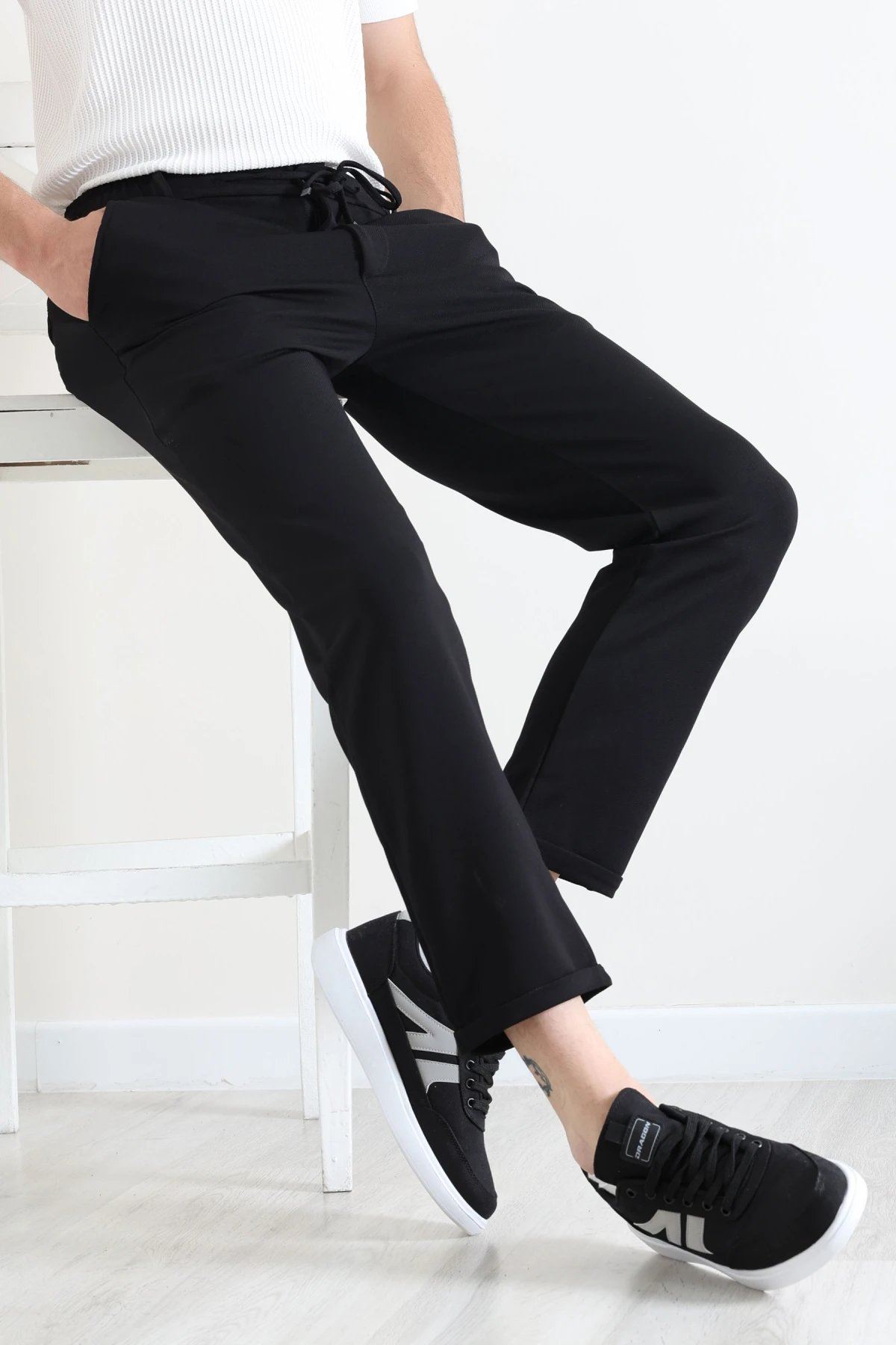 Diagonel Jogger Erkek Pantolon Siyah - 70910.1937.