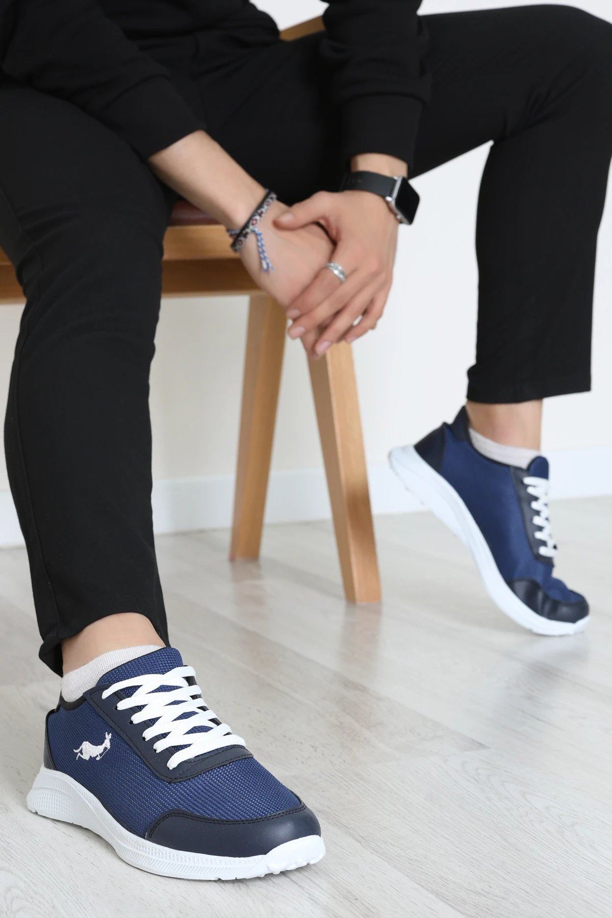 Baskılı Erkek Spor Ayakkabı Lacivert - 31914.264.