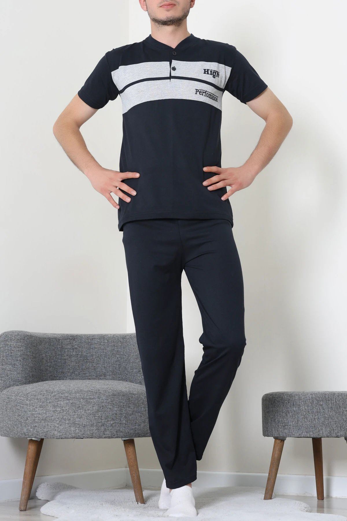 Süprem Erkek Pijama Takımı Lacigri - 42792.1838.