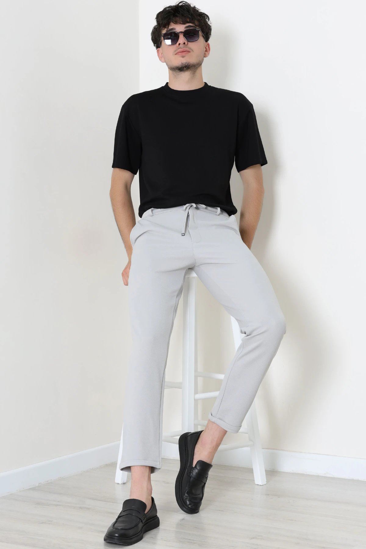 Diagonel Jogger Erkek Pantolon Gri - 70910.1937.