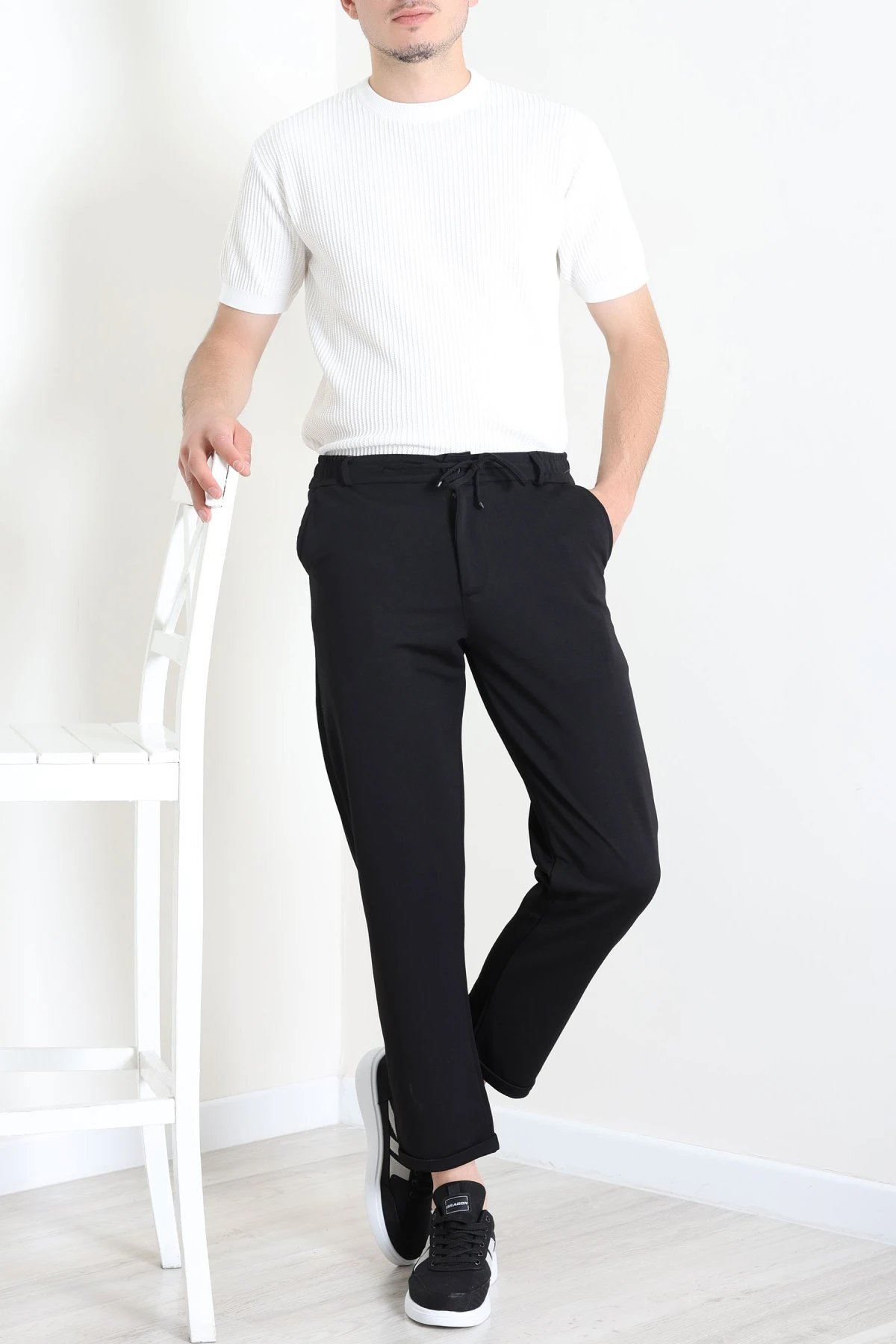 Diagonel Jogger Erkek Pantolon Siyah - 70910.1937.