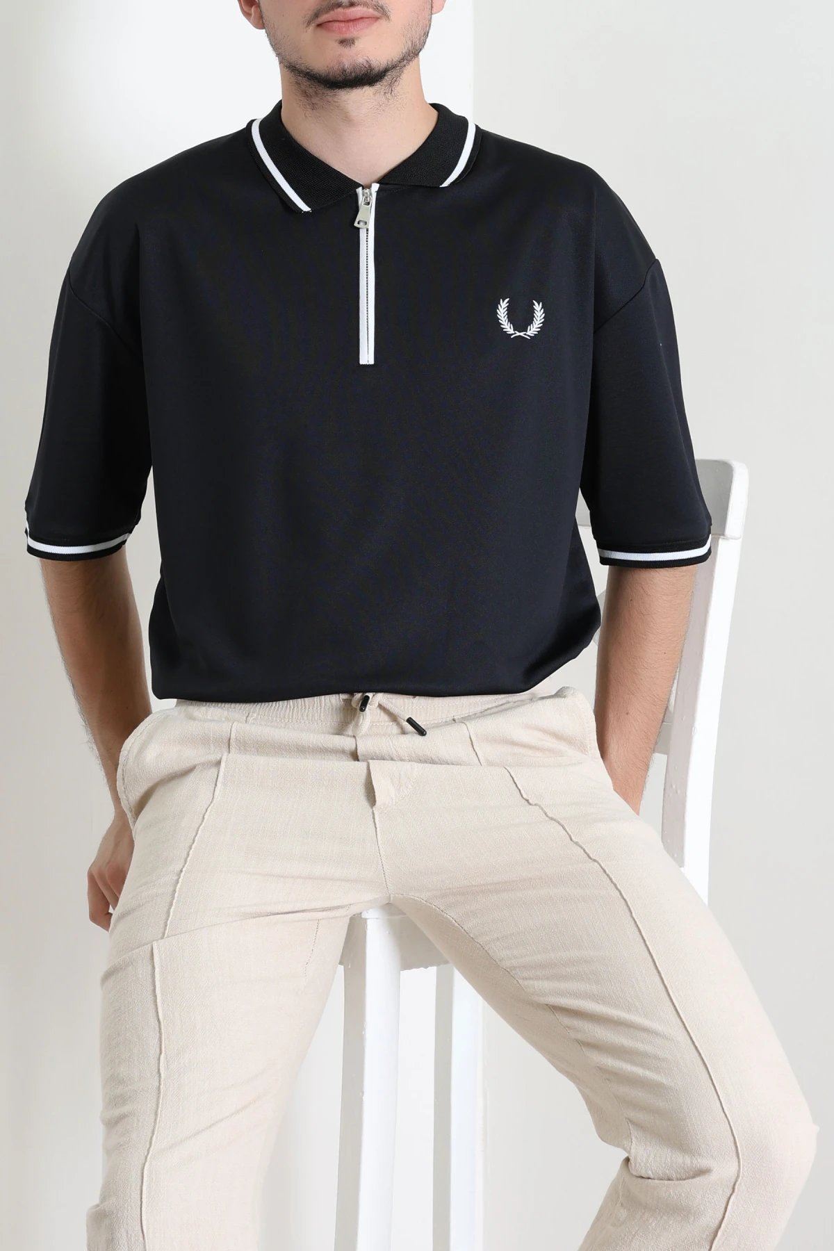 Premium Pike Polo Yaka Erkek Tişört Siyah