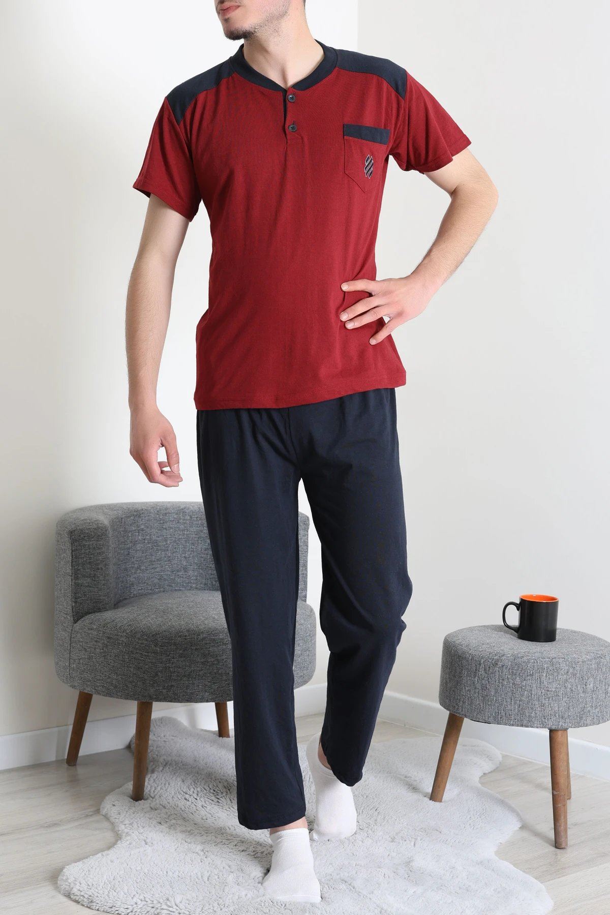 Süprem Erkek Cepli Pijama Takımı Bordolaci - 71767.1838.