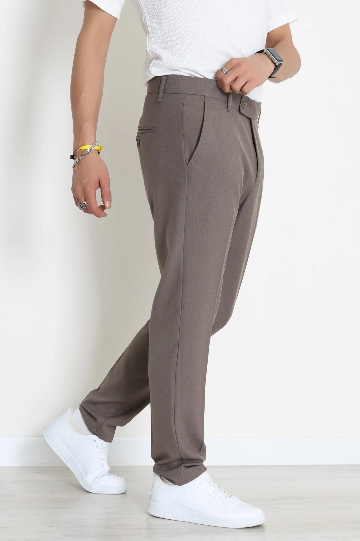 Regular Fit Erkek Kumaş Pantolon Vizon