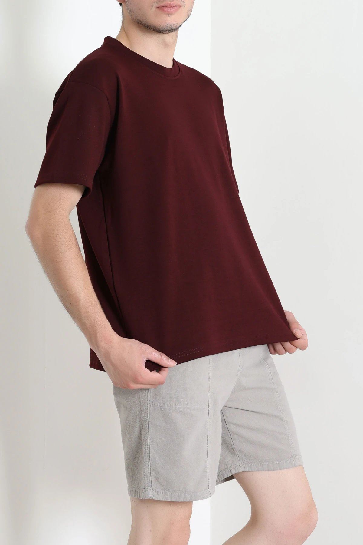 Modal Battal Erkek Tişört Bordo - 55279.1878.