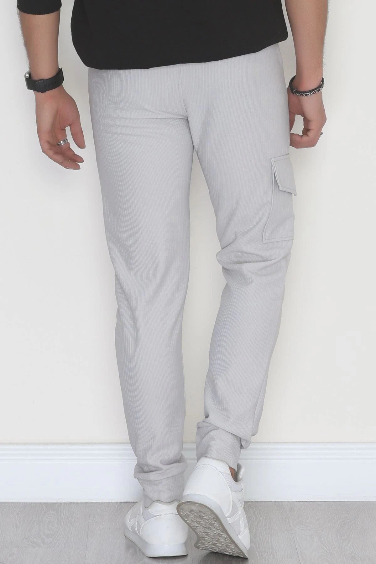 Kargo Cepli Likralı Ottoman  Erkek  Alt Gri - 42653.1937.