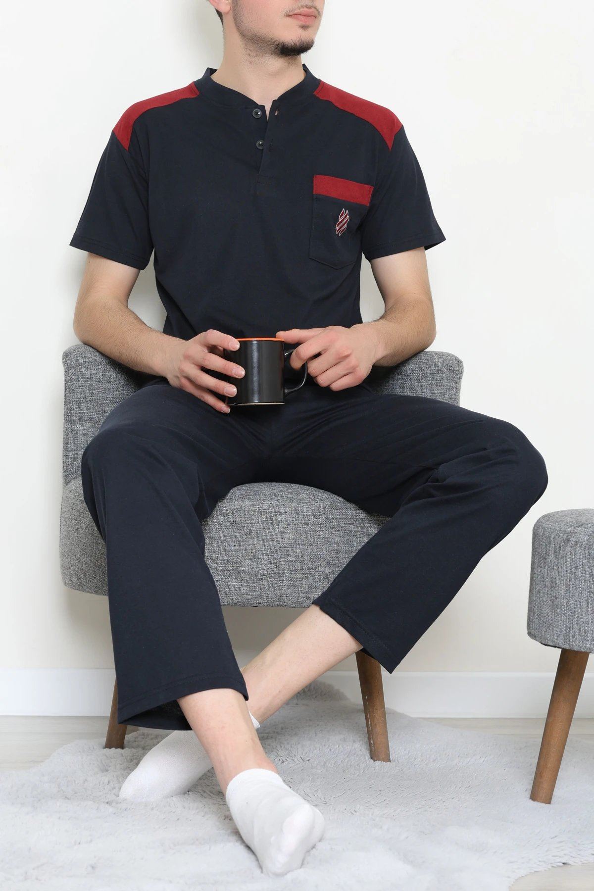 Süprem Erkek Cepli Pijama Takımı Lacibordo
