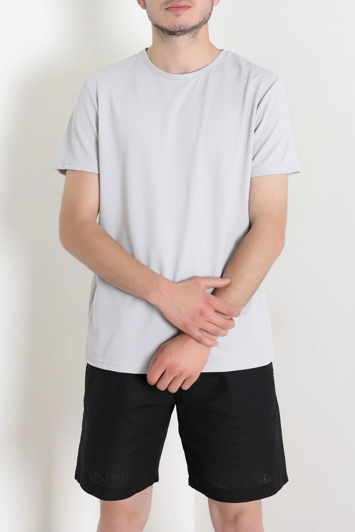 Polyester Örme Erkek Tişört Gri - 75100.275.