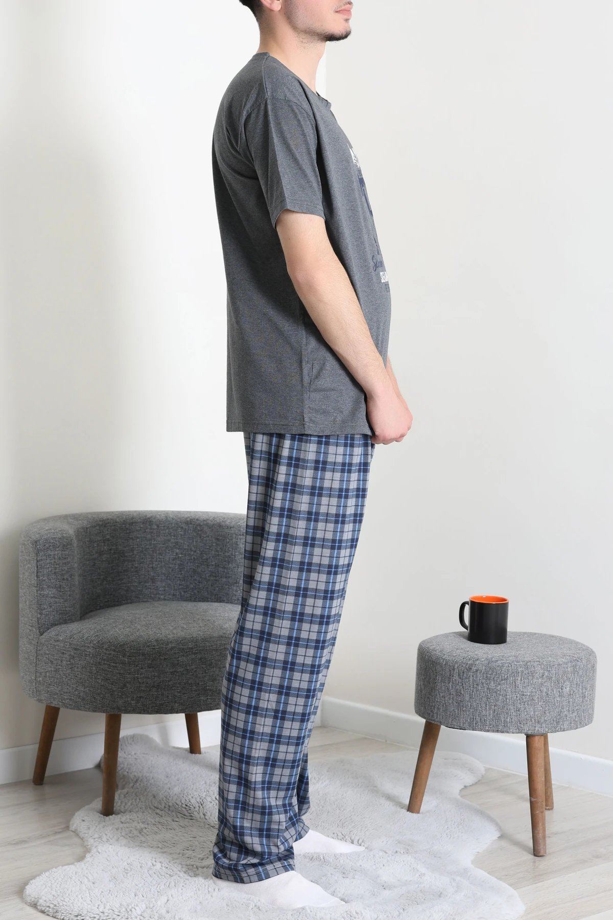 Süprem Erkek Pijama Takımı Füme - 42789.1838.