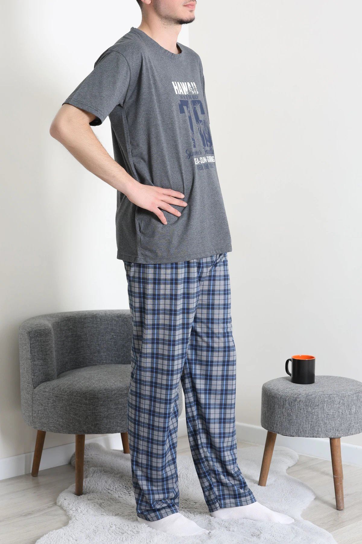 Süprem Erkek Pijama Takımı Füme - 42789.1838.