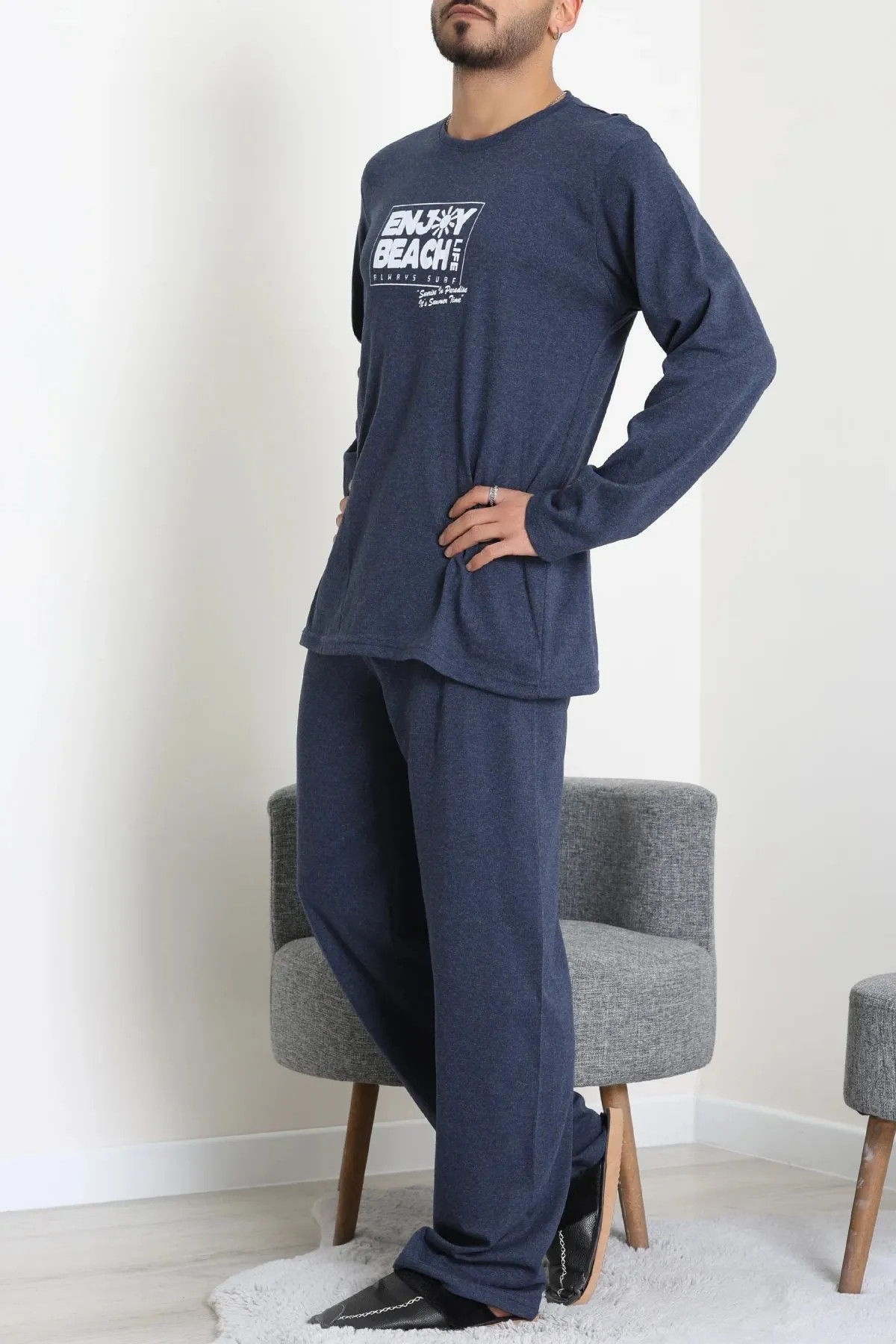 Süprem Erkek Pijama Takımı Koyuindigo
