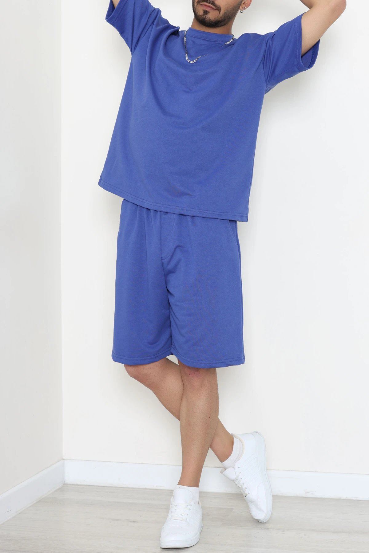 İki İplik Oversize Şortlu Erkek Takım Lacivert - 80274.1567.