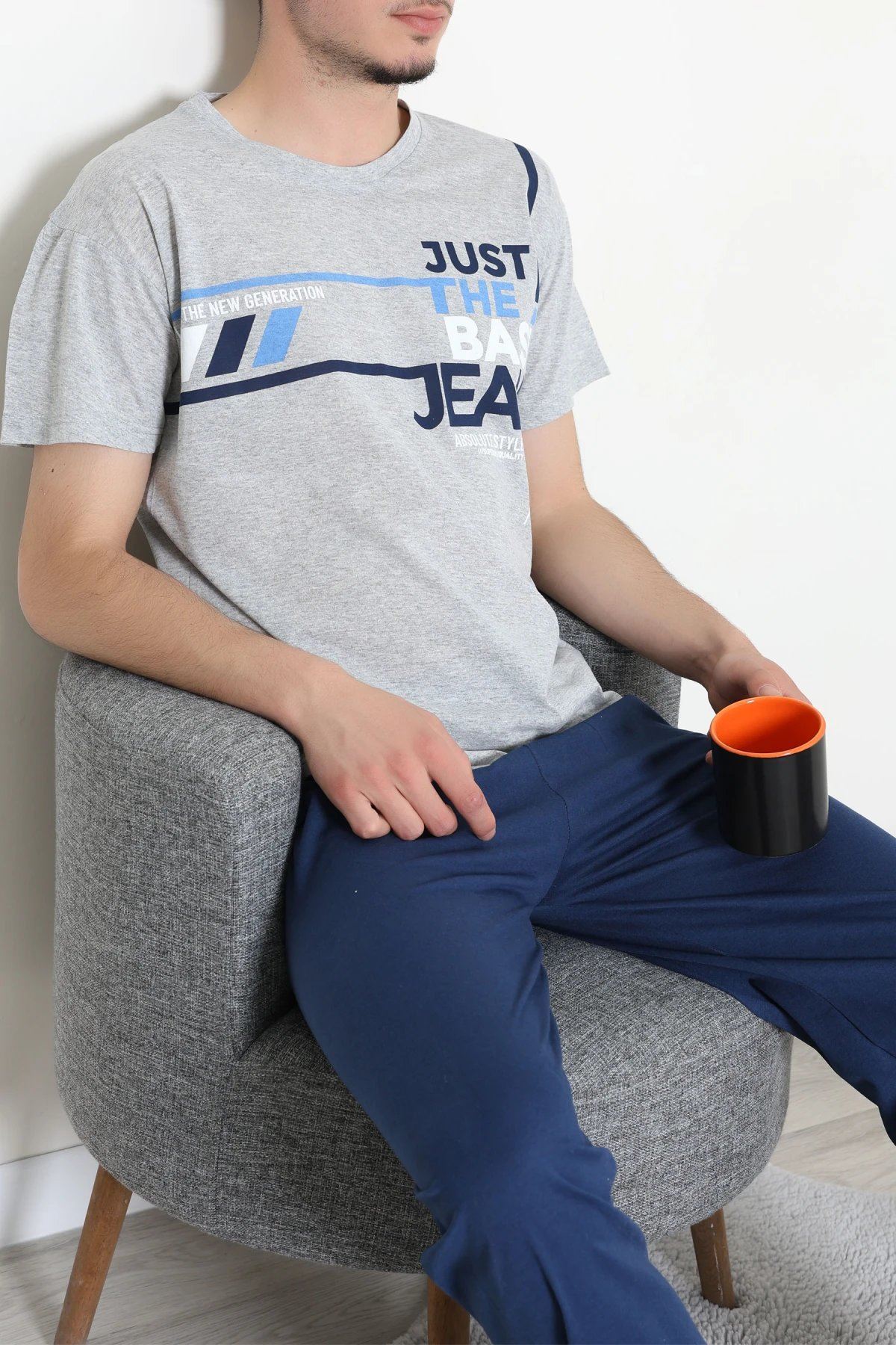 Süprem Erkek Pijama Takımı Grimavi Model TV-83014