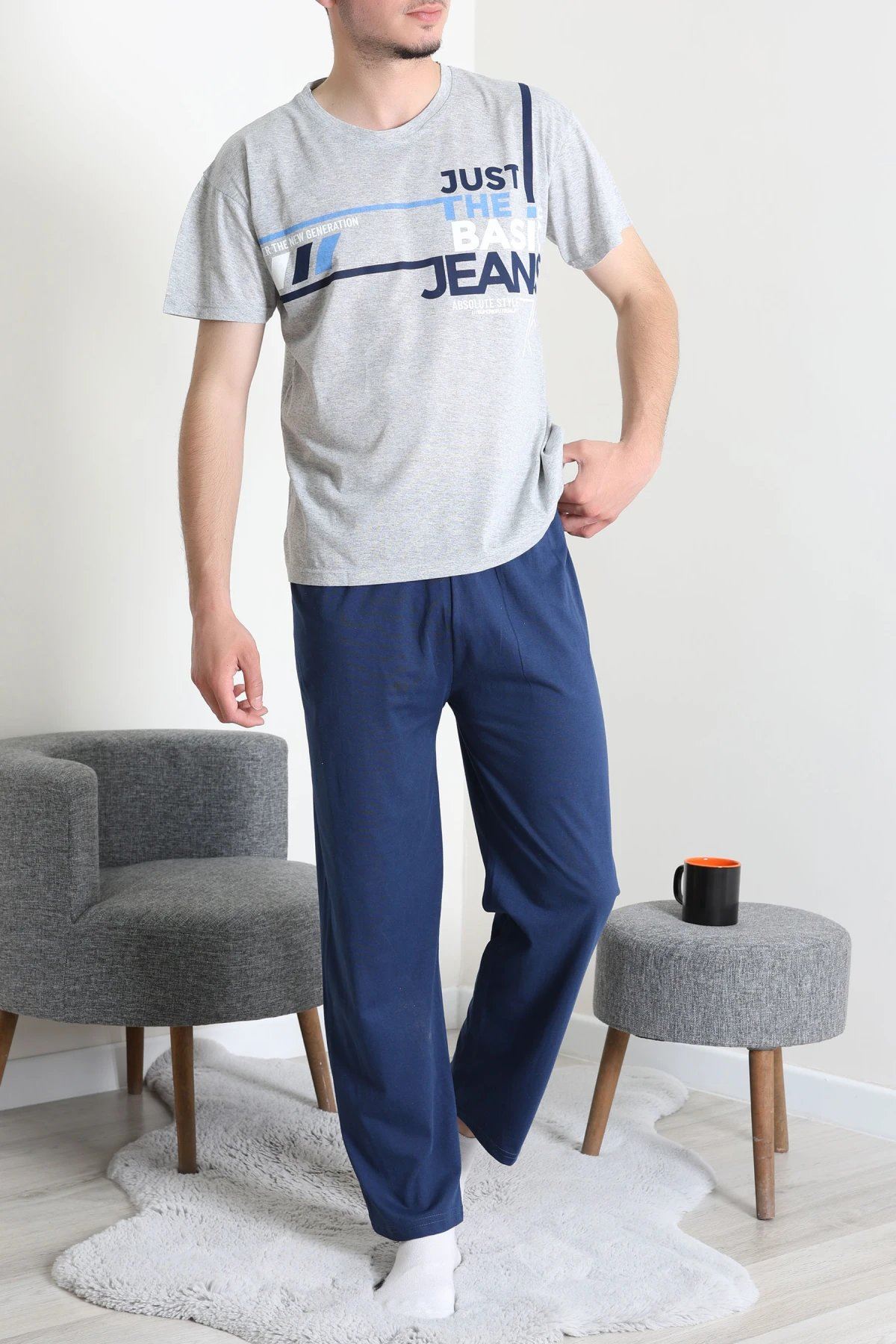 Süprem Erkek Pijama Takımı Grikırmızı - 42790.1838.