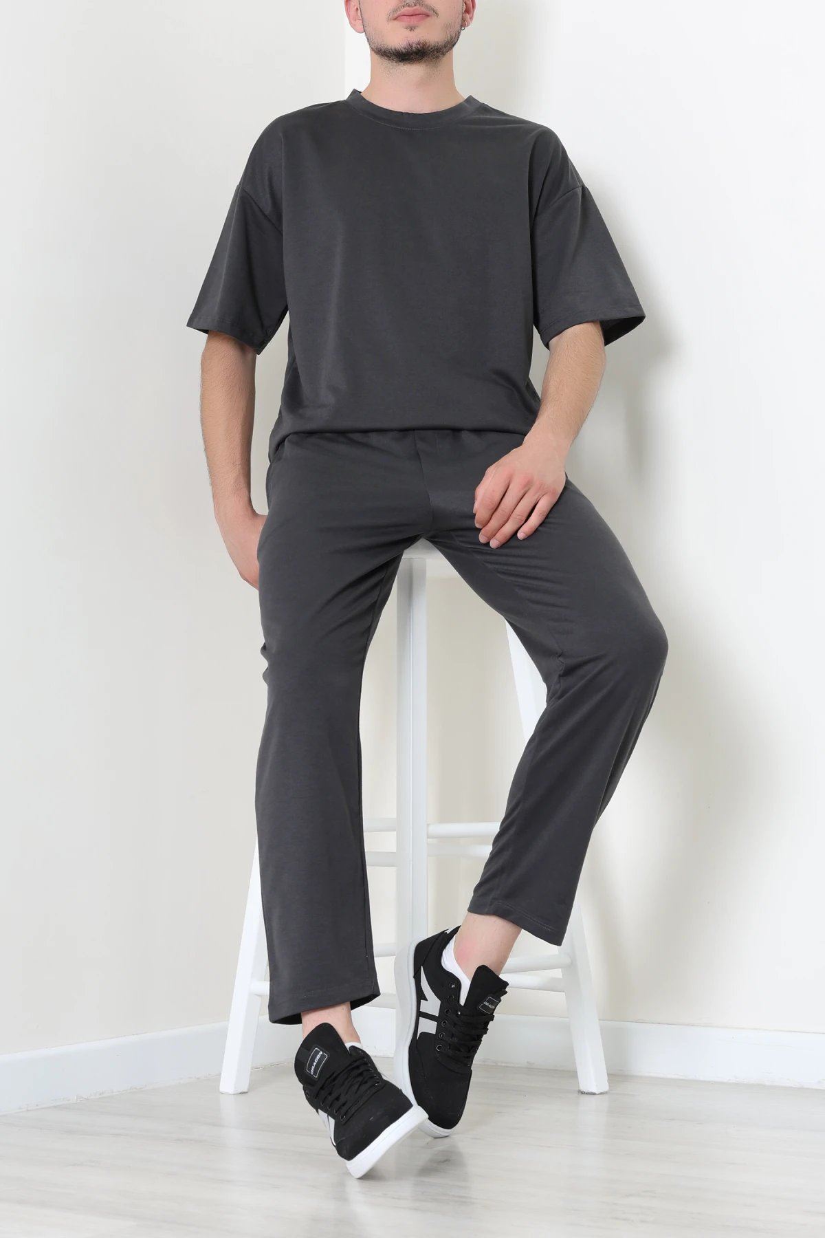 İki İplik Relaxed Baggy Erkek Takım Antrasit - 80273.1567.