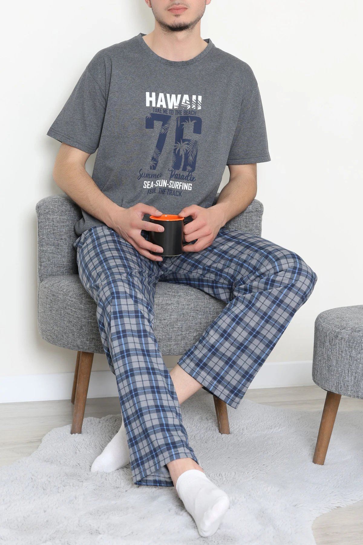 Süprem Erkek Pijama Takımı Füme - 42789.1838.