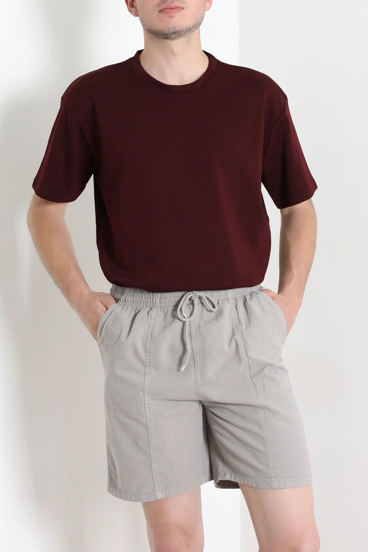 Modal Battal Erkek Tişört Bordo - 55279.1878.