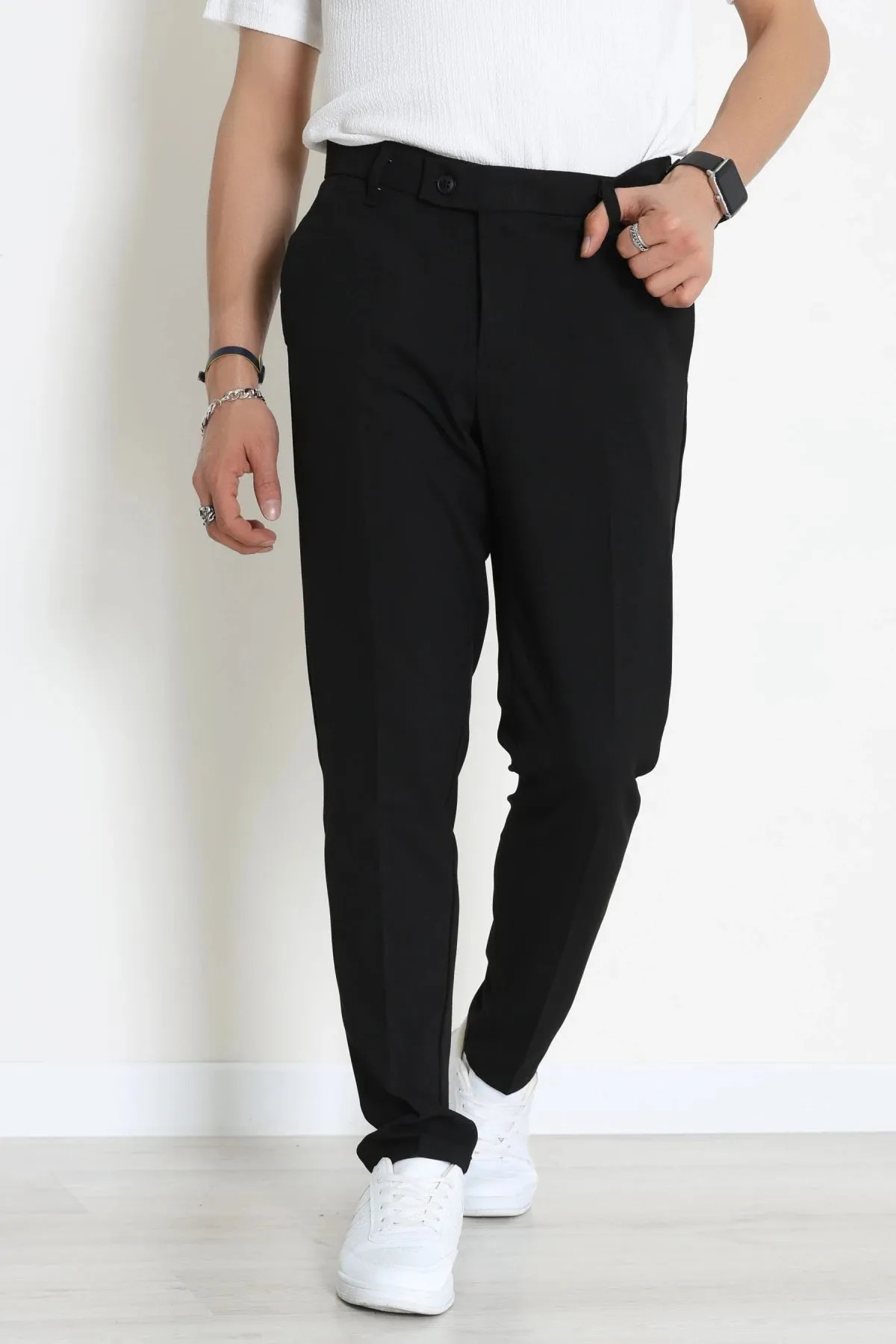 Regular Fit Erkek Kumaş Pantolon Siyah