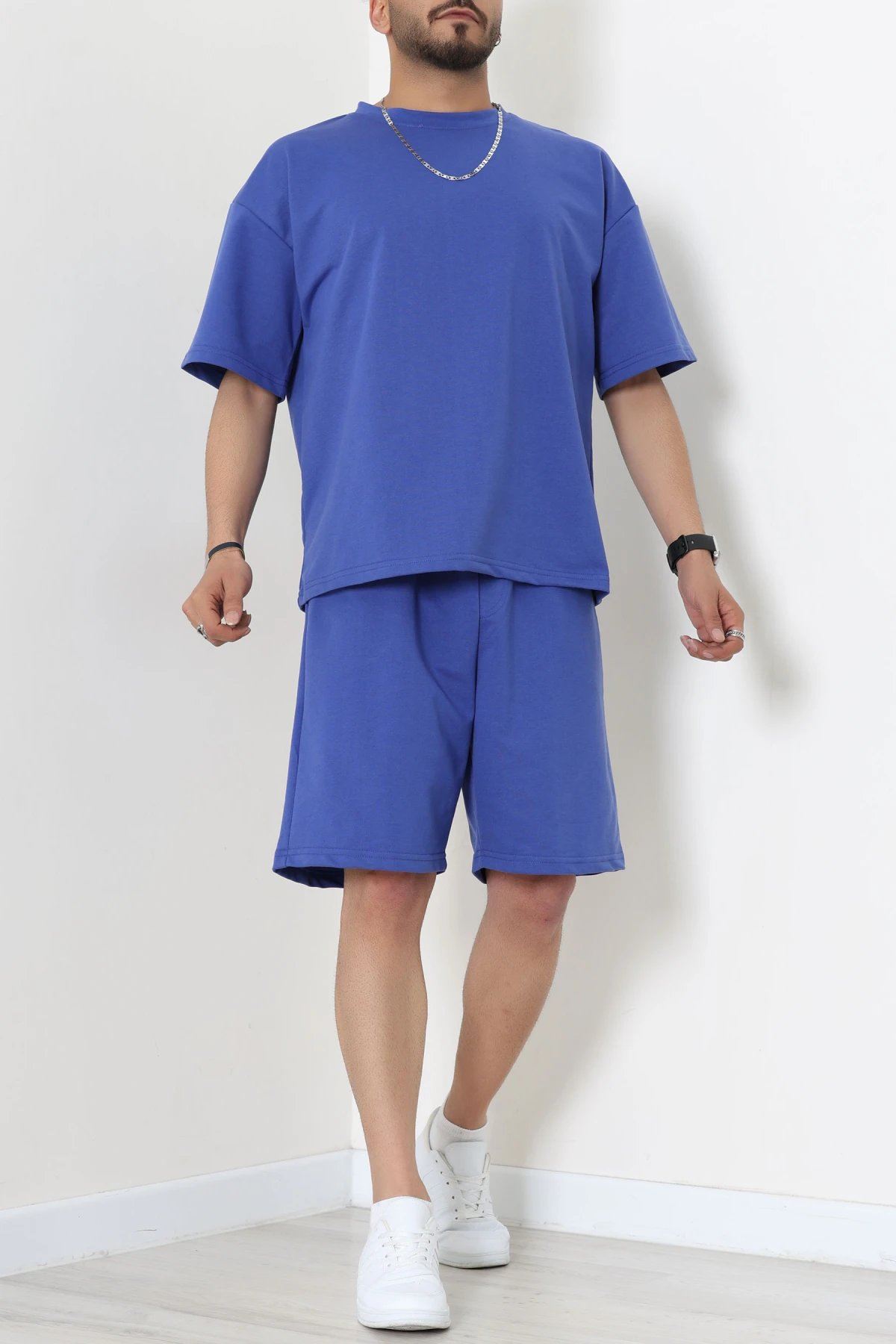İki İplik Oversize Şortlu Erkek Takım Lacivert - 80274.1567.