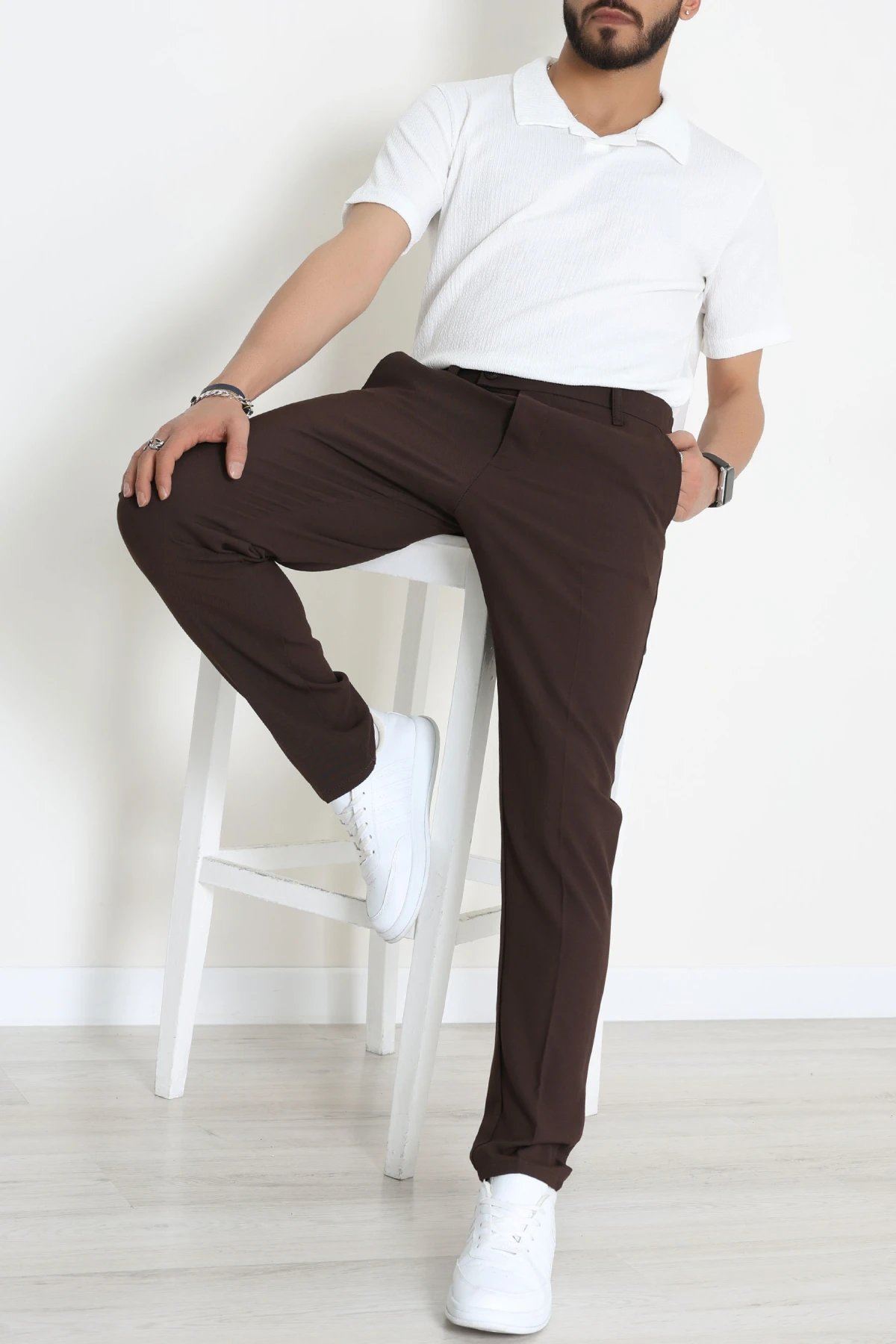 Regular Fit Erkek Kumaş Pantolon Kahve - 42589.2091.