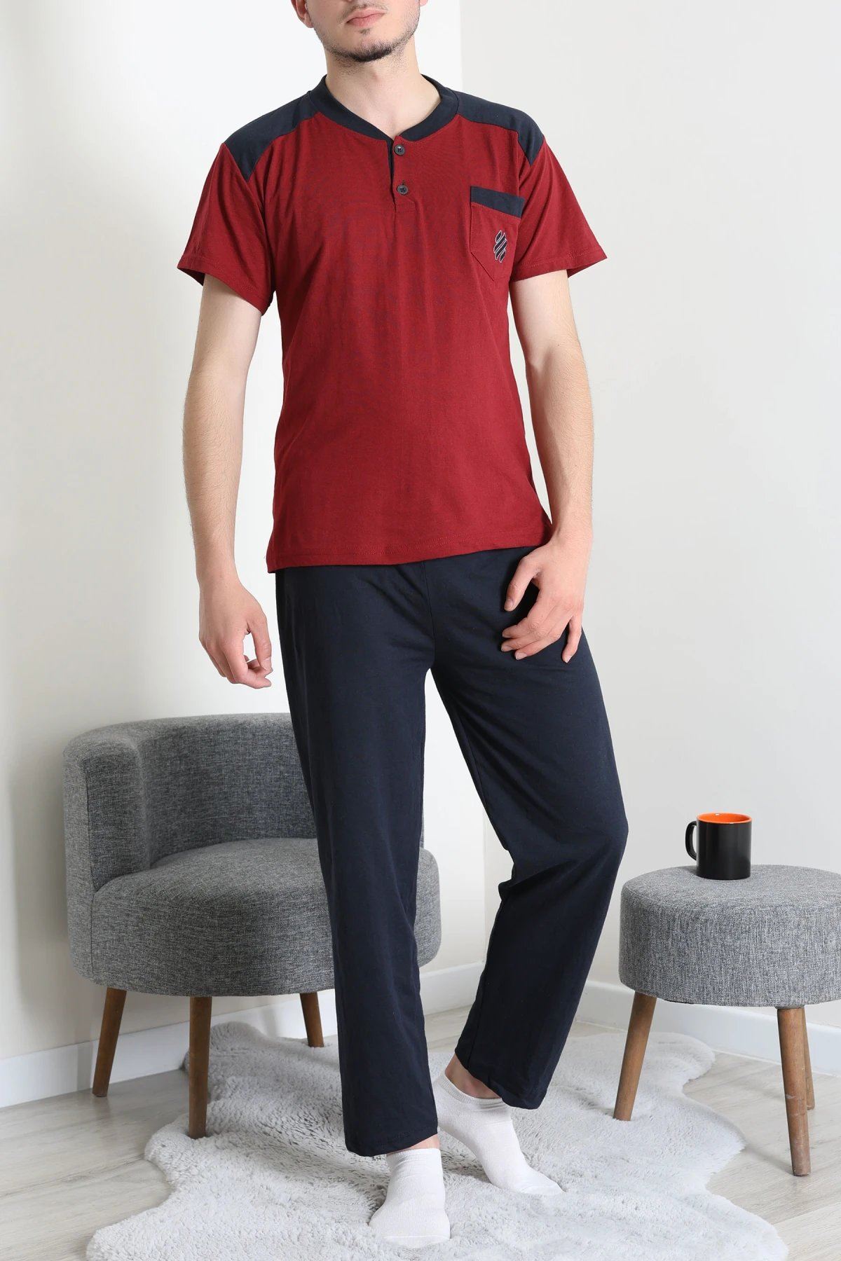 Süprem Erkek Cepli Pijama Takımı Bordolaci - 71767.1838.