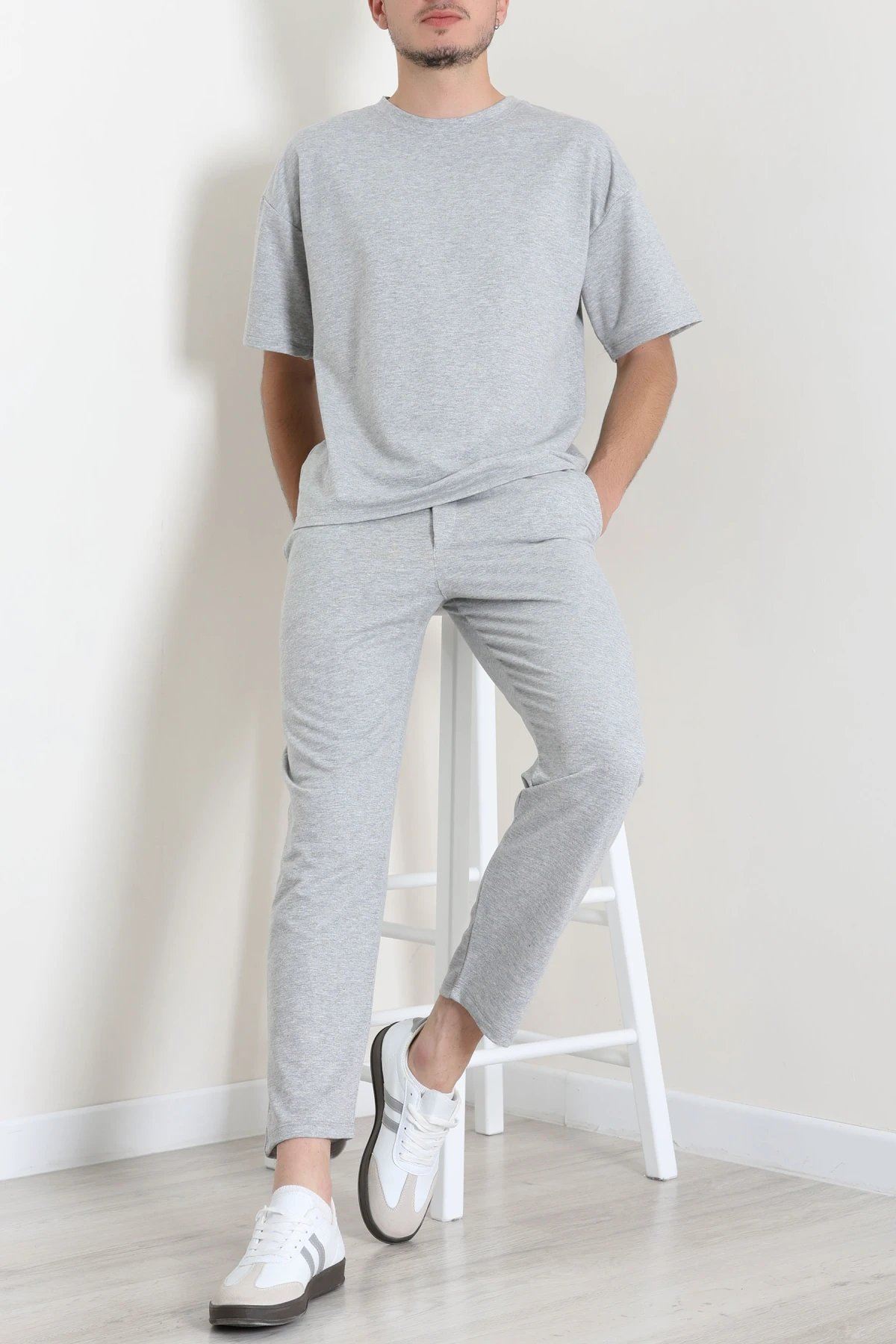 İki İplik Relaxed Baggy Erkek Takım Gri - 80273.1567.