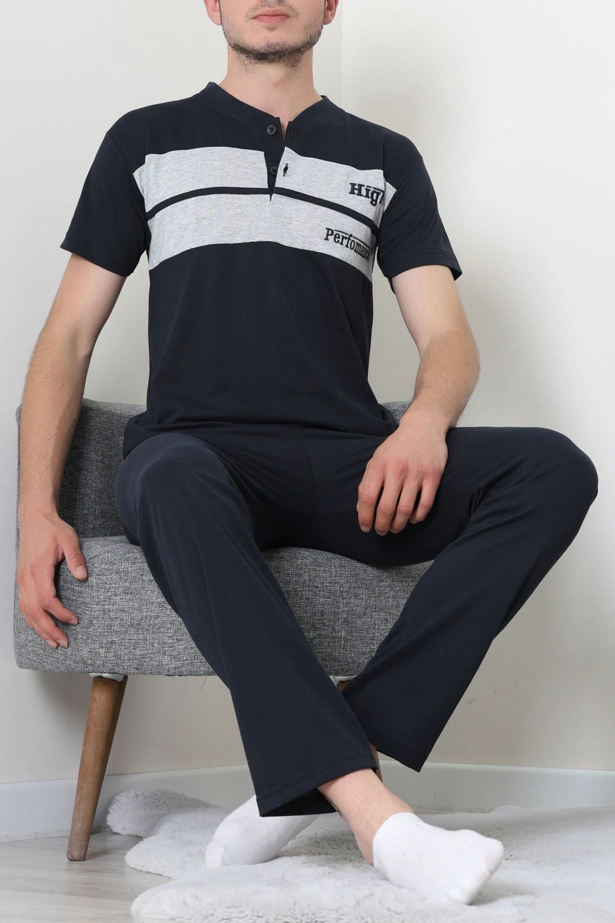 Süprem Erkek Pijama Takımı Lacigri - 42792.1838.