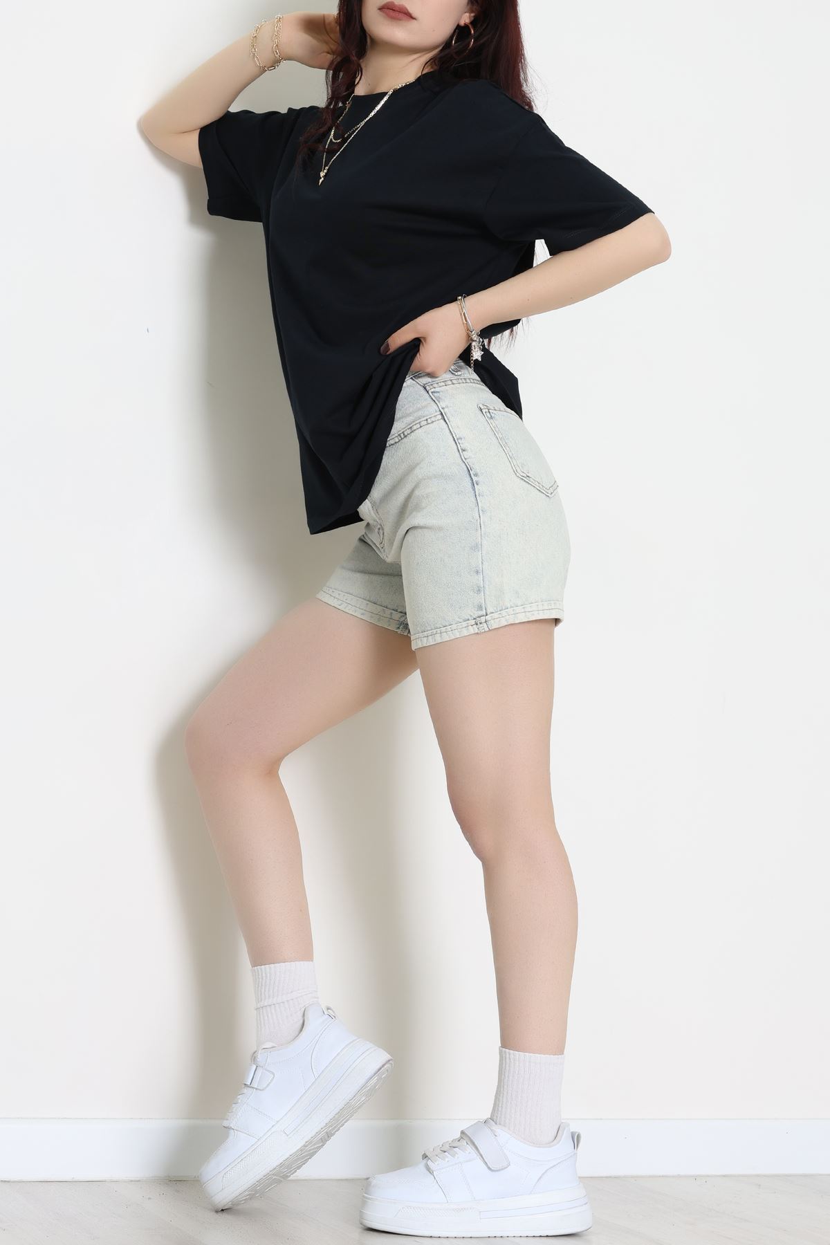 Kompak Penye Unisex Baskısız Oversize Tişört Laci