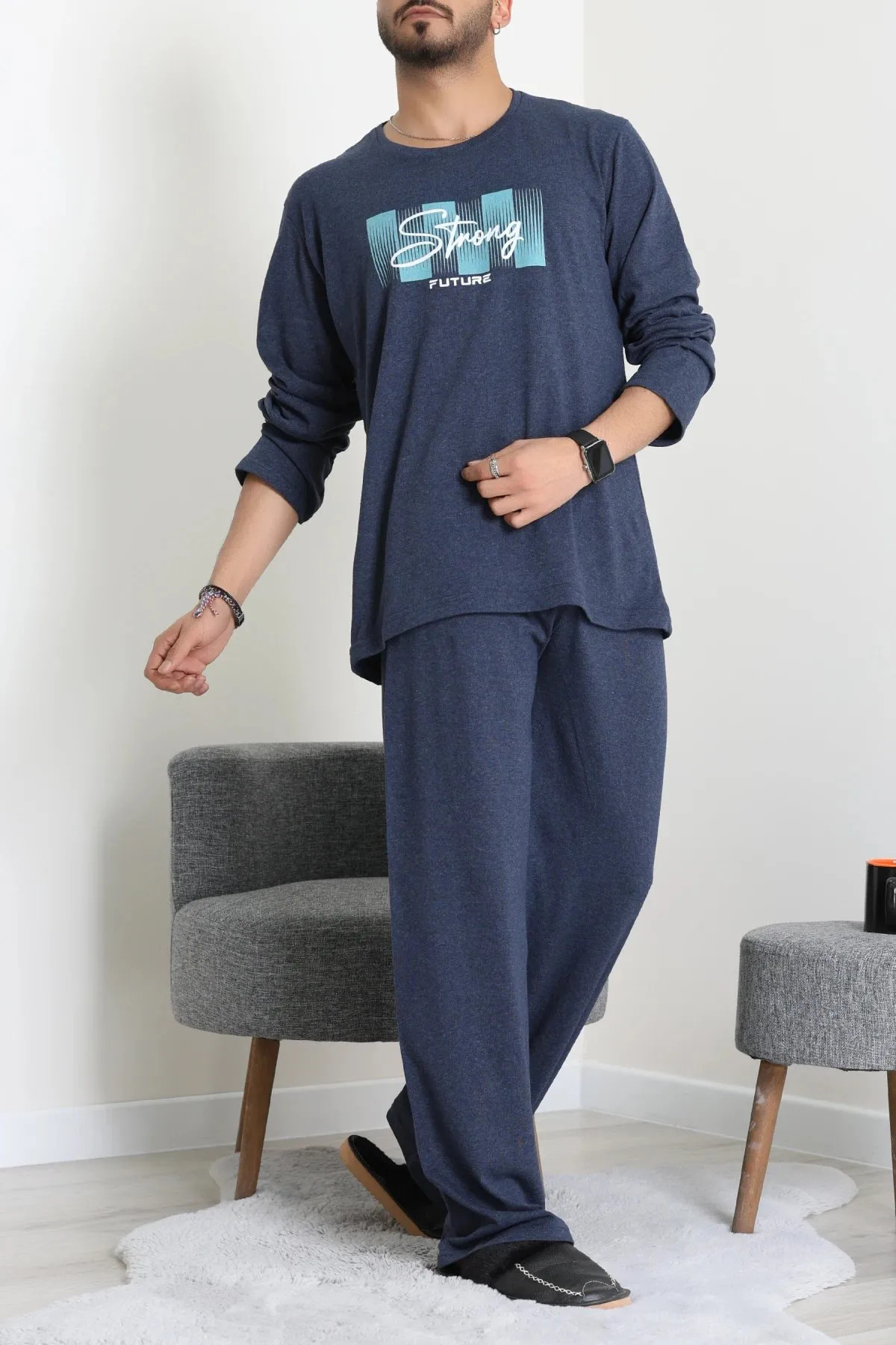 Süprem Erkek Pijama Takımı Lacivert
